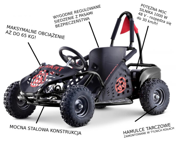 Gokart Fast Dragon Buggy dla dziecka z silnikiem 1000W